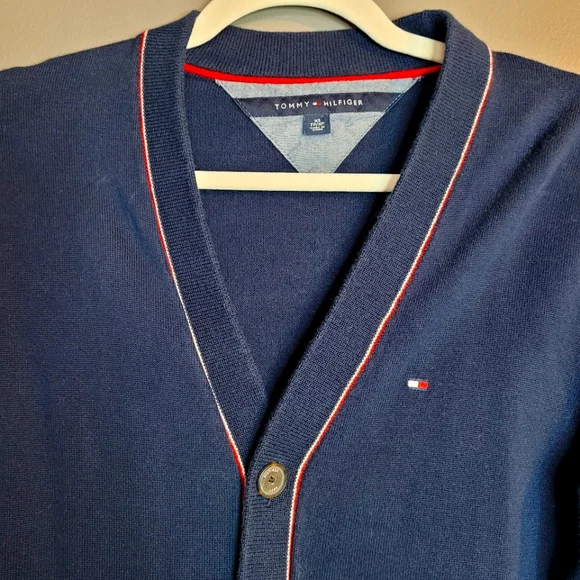 Tommy Hilfiger Navy Button-Up Cardigan Men’s L - Picture 5 of 7